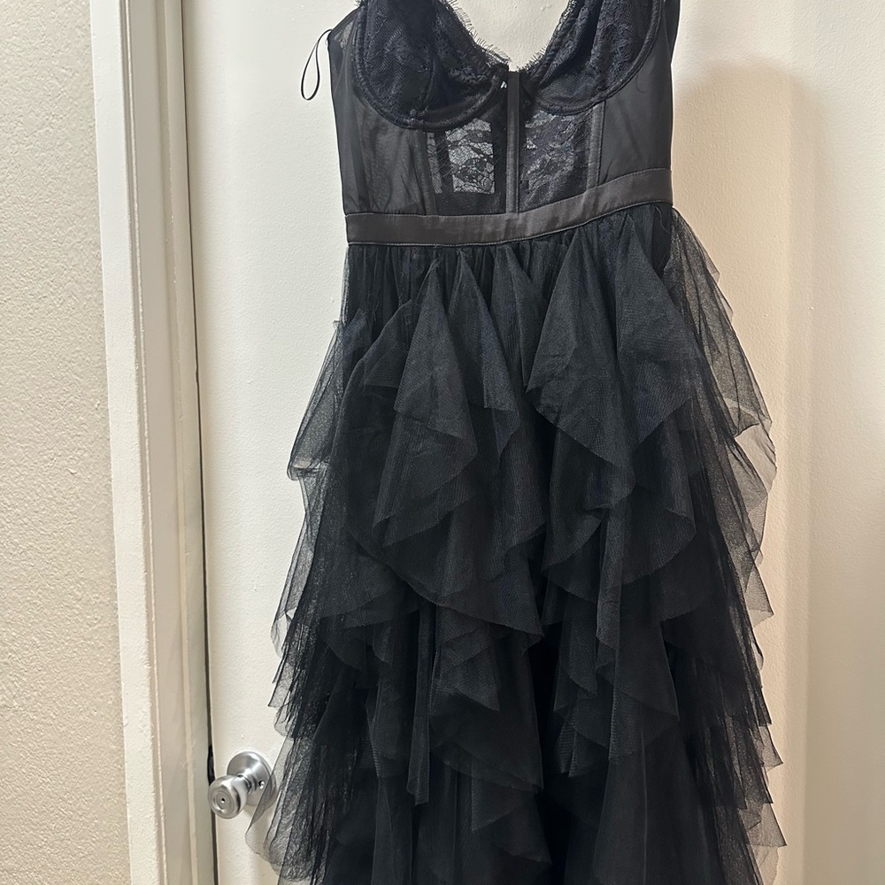 Kelsis black tulle dress